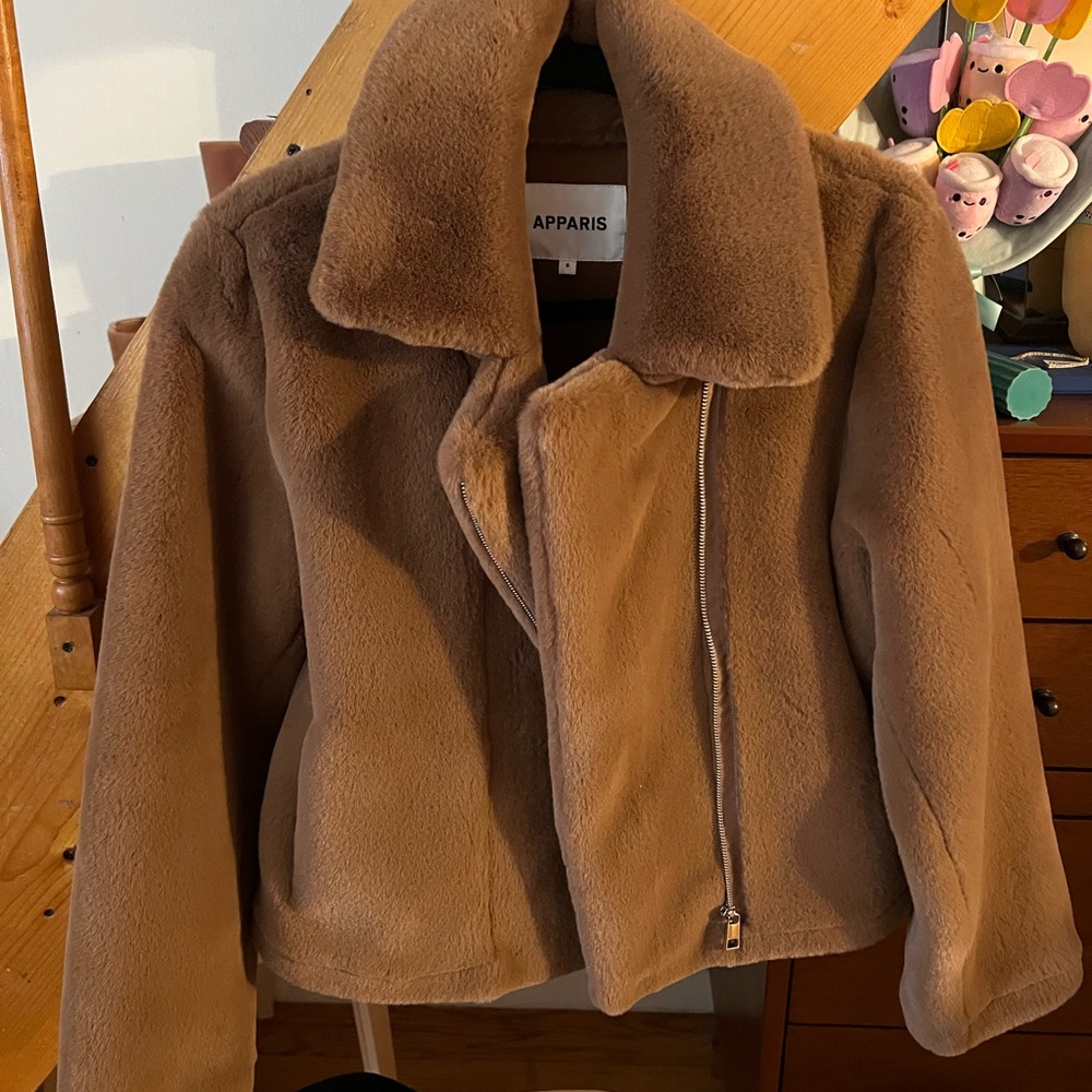 NWOT APPARIS Chocolate Faux Fur Coat